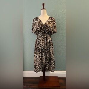 Love Ady Animal Print Faux Wrap Dress 1X